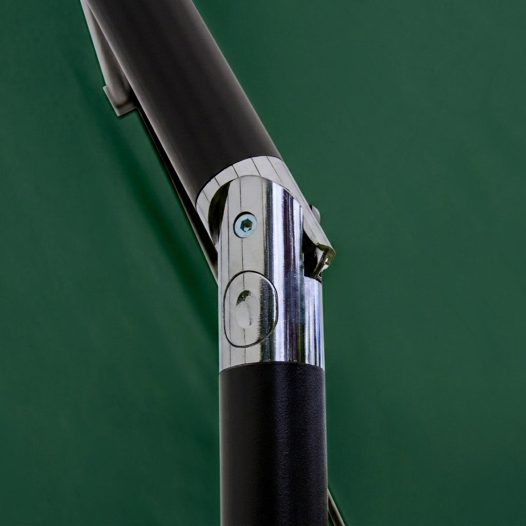 Parasol Inclinable à LED 2,7 m & Socle en Béton - Vert