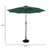 Parasol Inclinable à LED 2,7 m & Socle en Béton - Vert