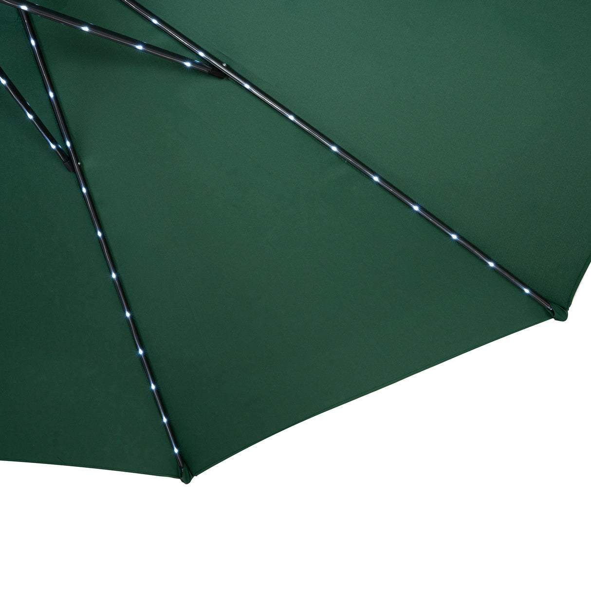 Parasol Inclinable à LED 2,7 m & Socle en Béton - Vert