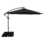 Parasol Banane à Mât Déporté 3 m & Pied Carré - Noir