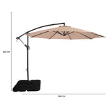 Parasol Banane à Mât Déporté 3 m & Pied Carré - Beige