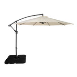 Parasol Banane à Mât Déporté 3 m & Pied Carré - Crème