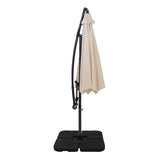Parasol Banane à Mât Déporté 3 m & Pied Carré - Crème
