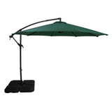 Parasol Banane à Mât Déporté 3 m & Pied Carré - Vert