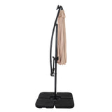 Parasol Banane à Mât Déporté à LED 3 m & Pied Carré - Beige