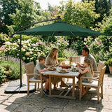 Parasol Banane à Mât Déporté à LED 3 m & Pied Carré - Vert