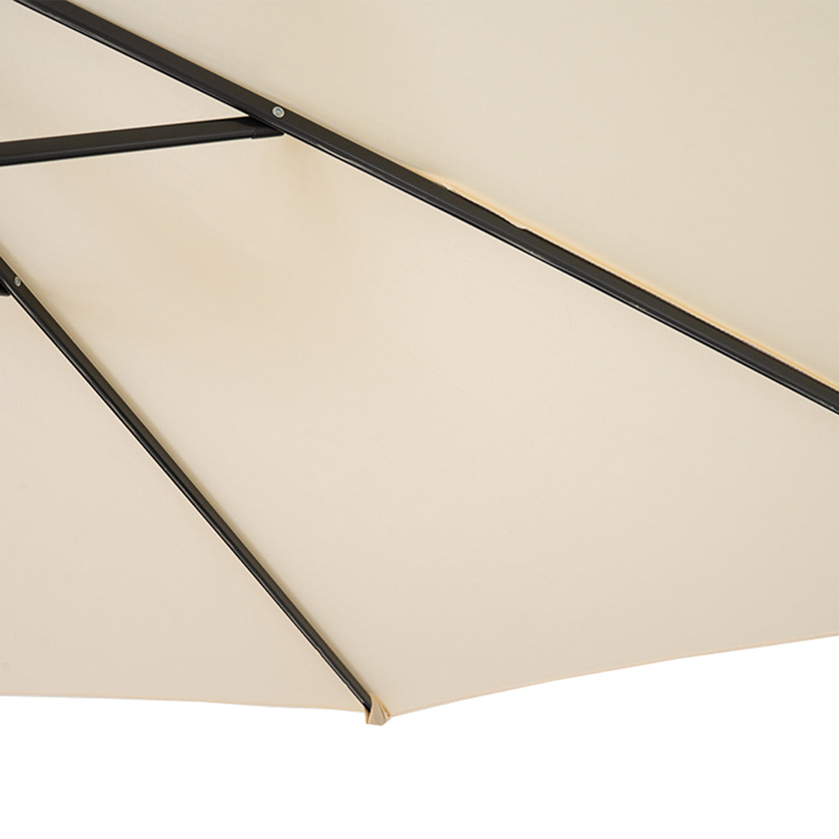 Parasol Banane à Mât Déporté 3 m & 2 Pieds en Éventail - Crème