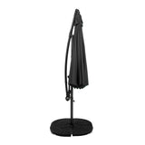 Parasol Banane à Mât Déporté 3 m & 2 Pieds en Éventail - Gris