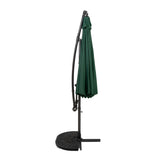 Parasol Banane à Mât Déporté 3 m & 2 Pieds en Éventail - Vert