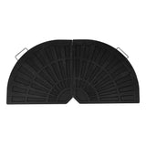 Parasol Banane à Mât Déporté à LED 3 m & 2 Pieds en Éventail - Noir