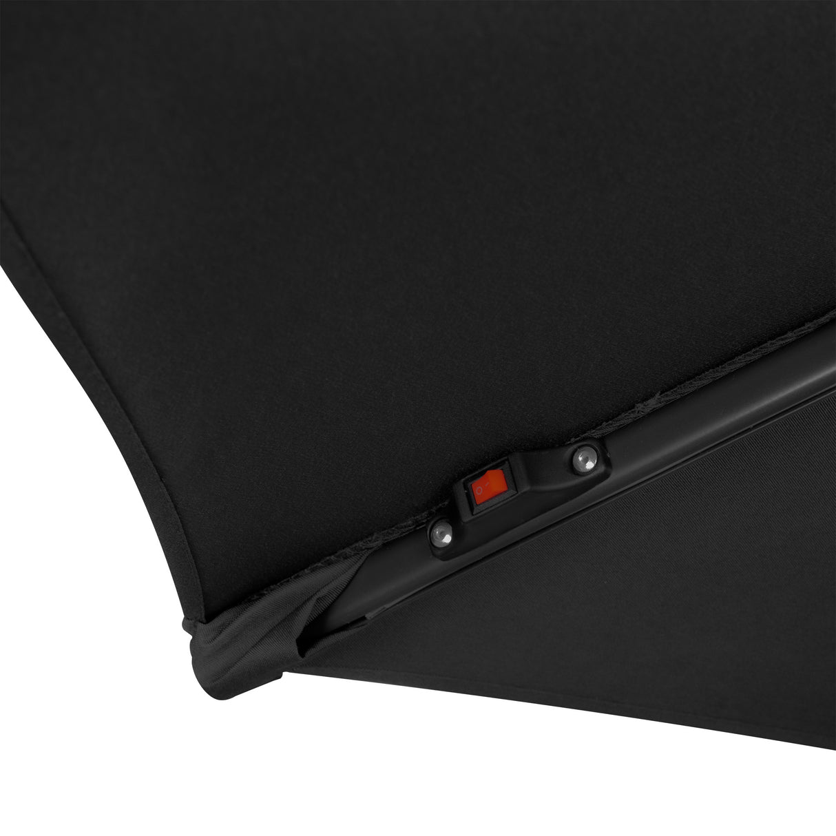 Parasol Banane à Mât Déporté à LED 3 m & 2 Pieds en Éventail - Noir