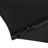 Parasol Banane à Mât Déporté à LED 3 m & 2 Pieds en Éventail - Noir