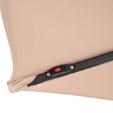 Parasol Banane à Mât Déporté à LED 3 m & 2 Pieds en Éventail - Beige