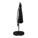 Parasol Banane à Mât Déporté 3 m & 4 Pieds en Éventail - Noir