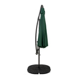 Parasol Banane à Mât Déporté 3 m & 4 Pieds en Éventail - Vert