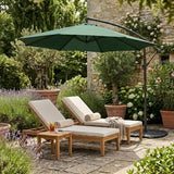 Parasol Banane à Mât Déporté 3 m & 4 Pieds en Éventail - Vert