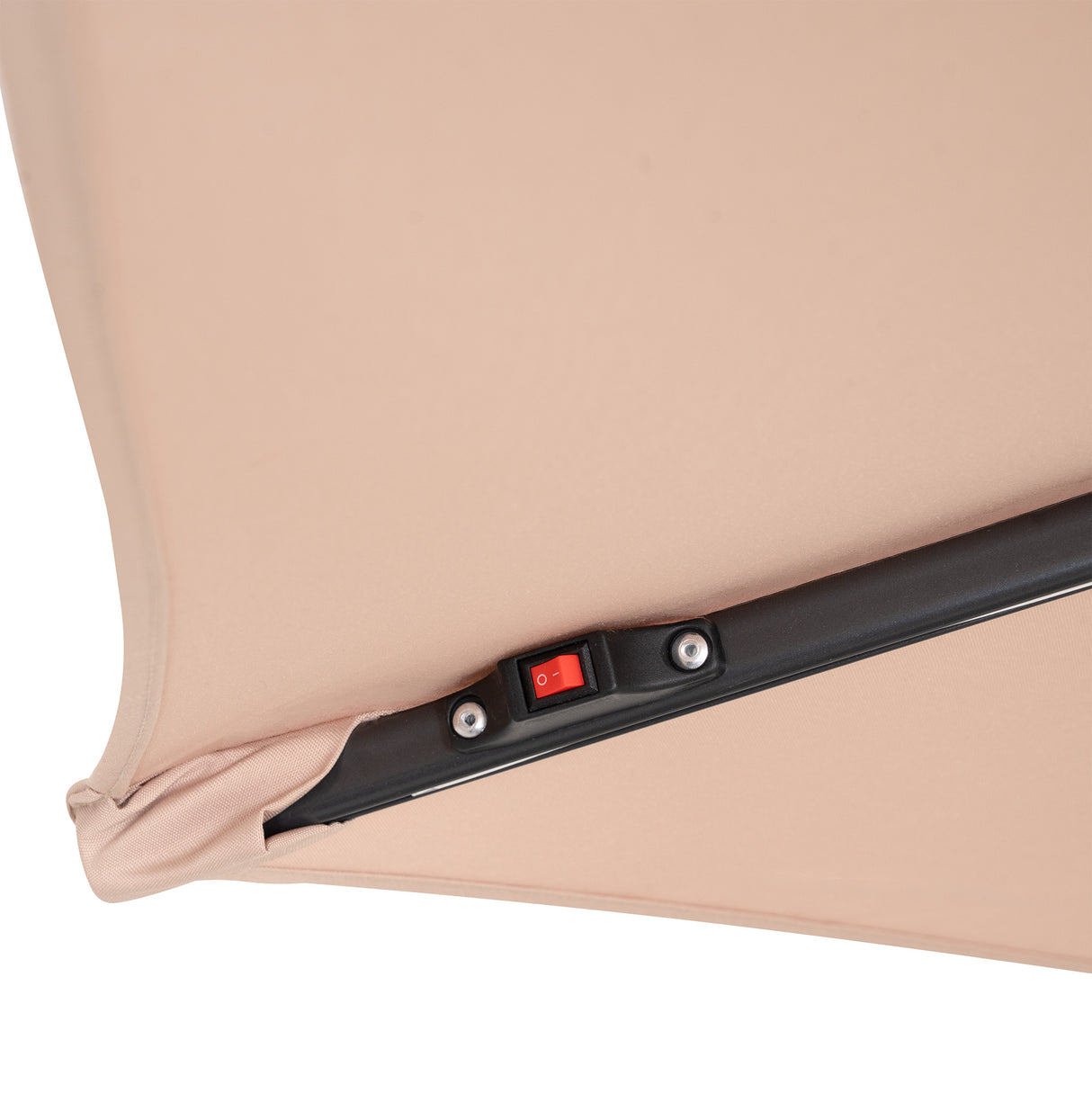 Parasol Banane à Mât Déporté à LED 3 m & 4 Pieds en Éventail - Beige