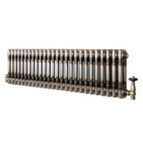Radiateur Traditionnel à 2 Colonnes & Vannes - 300 x 1190 mm - Métal Brut