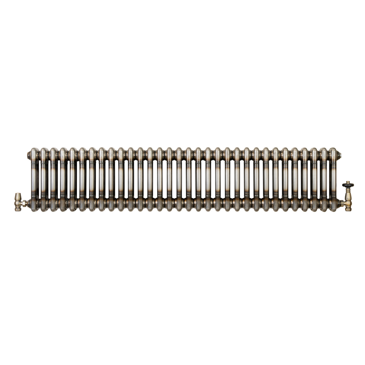 Radiateur Traditionnel à 2 Colonnes & Vannes - 300 x 1460 mm - Métal Brut