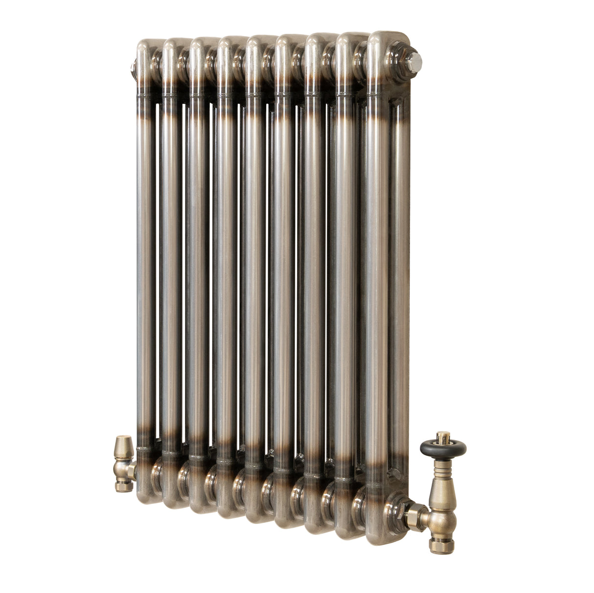 Radiateur Traditionnel à 2 Colonnes & Vannes - 600 x 425 mm - Métal Brut