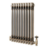 Radiateur Traditionnel à 2 Colonnes & Vannes - 600 x 425 mm - Métal Brut