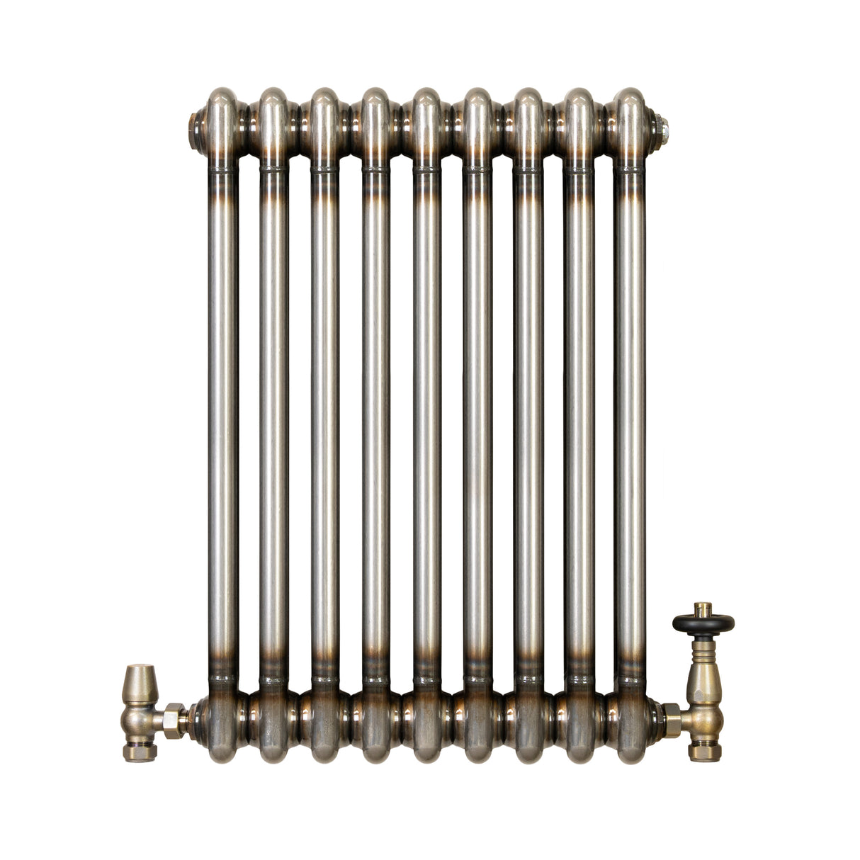 Radiateur Traditionnel à 2 Colonnes & Vannes - 600 x 425 mm - Métal Brut