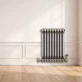 Radiateur Traditionnel à 2 Colonnes & Vannes - 600 x 425 mm - Métal Brut