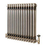Radiateur Traditionnel à 2 Colonnes & Vannes - 600 x 605 mm - Métal Brut