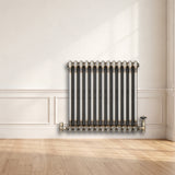 Radiateur Traditionnel à 2 Colonnes & Vannes - 600 x 605 mm - Métal Brut