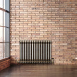 Radiateur Traditionnel à 2 Colonnes & Vannes - 600 x 830 mm - Métal Brut