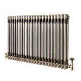 Radiateur Traditionnel à 2 Colonnes & Vannes - 600 x 1010 mm - Métal Brut