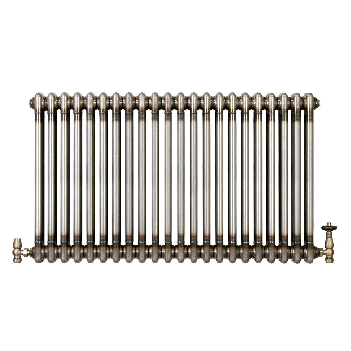 Radiateur Traditionnel à 2 Colonnes & Vannes - 600 x 1010 mm - Métal Brut