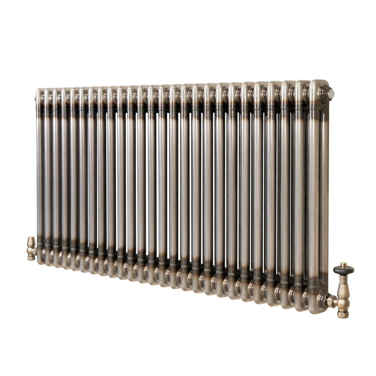 Radiateur Traditionnel à 2 Colonnes & Vannes - 600 x 1190 mm - Métal Brut