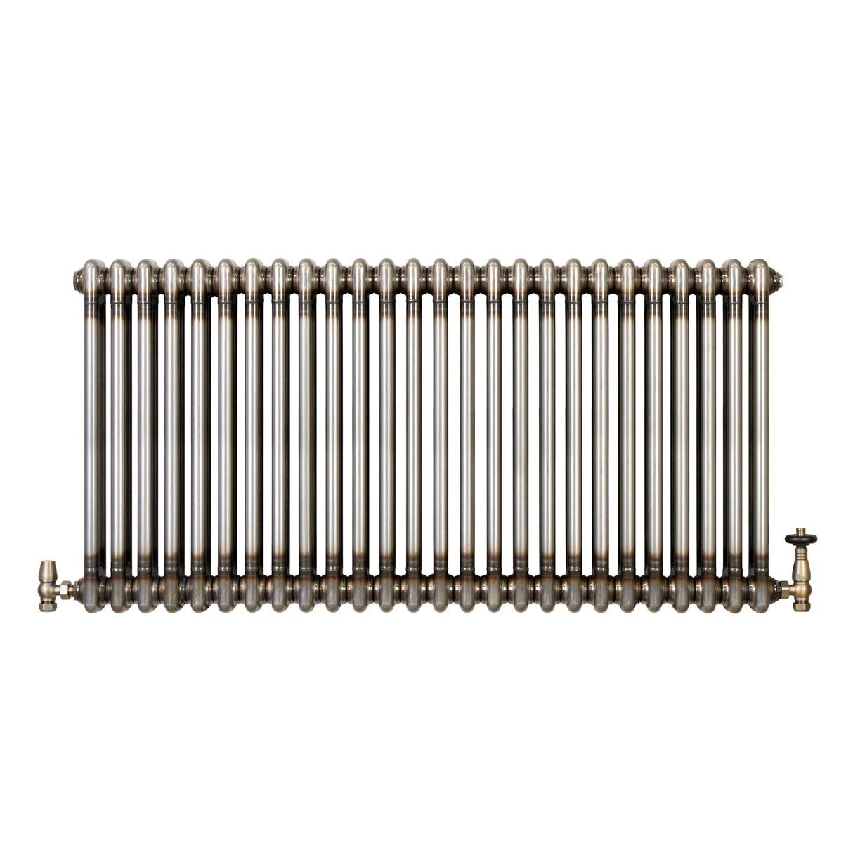 Radiateur Traditionnel à 2 Colonnes & Vannes - 600 x 1190 mm - Métal Brut