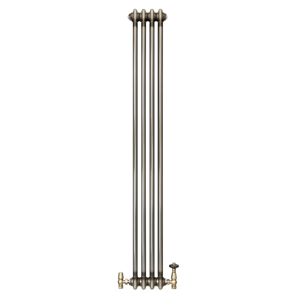 Radiateur Traditionnel à 2 Colonnes & Vannes - 1500 x 200 mm - Métal Brut