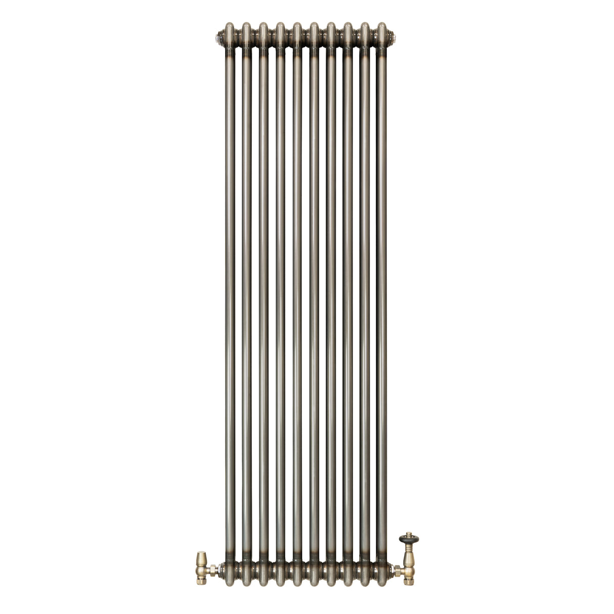 Radiateur Traditionnel à 2 Colonnes & Vannes - 1500 x 470 mm - Métal Brut