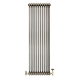 Radiateur Traditionnel à 2 Colonnes & Vannes - 1500 x 470 mm - Métal Brut