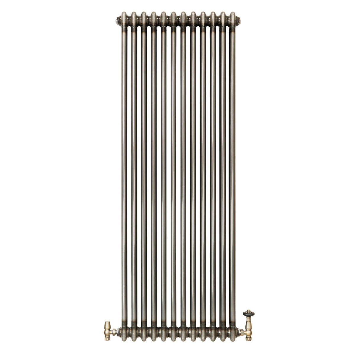 Radiateur Traditionnel à 2 Colonnes & Vannes - 1500 x 560 mm - Métal Brut