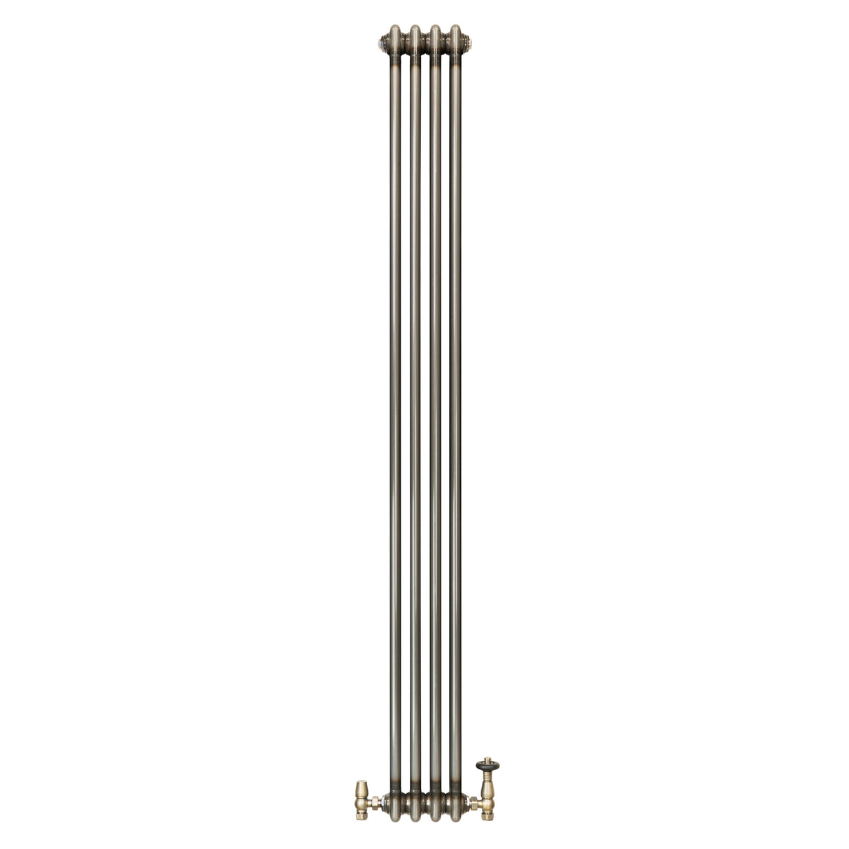 Radiateur Traditionnel à 2 Colonnes & Vannes - 1800 x 200 mm - Métal Brut