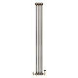 Radiateur Traditionnel à 2 Colonnes & Vannes - 1800 x 200 mm - Métal Brut