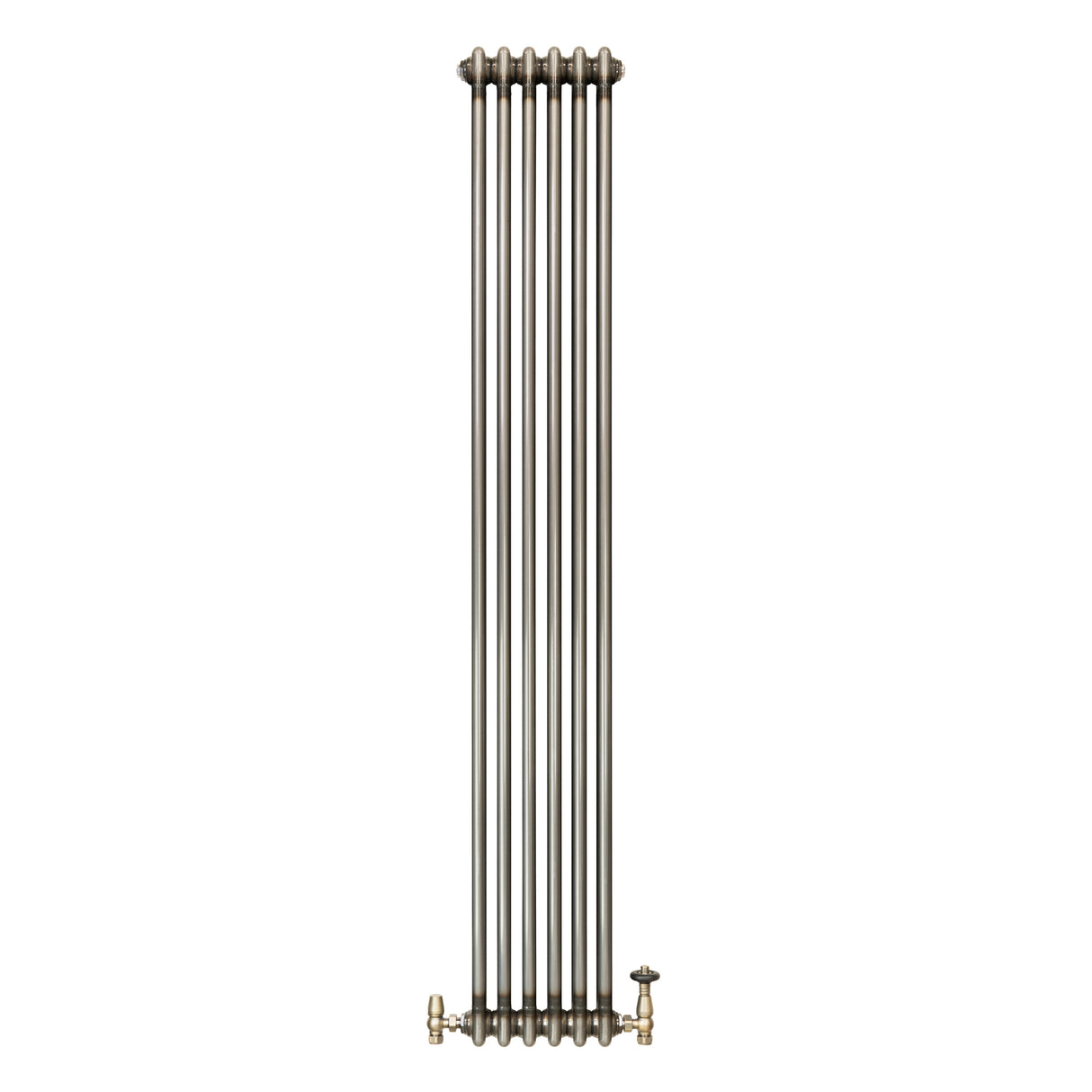Radiateur Traditionnel à 2 Colonnes & Vannes - 1800 x 290 mm - Métal Brut