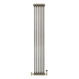 Radiateur Traditionnel à 2 Colonnes & Vannes - 1800 x 290 mm - Métal Brut