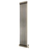 Radiateur Traditionnel à 2 Colonnes & Vannes - 1800 x 380 mm - Métal Brut