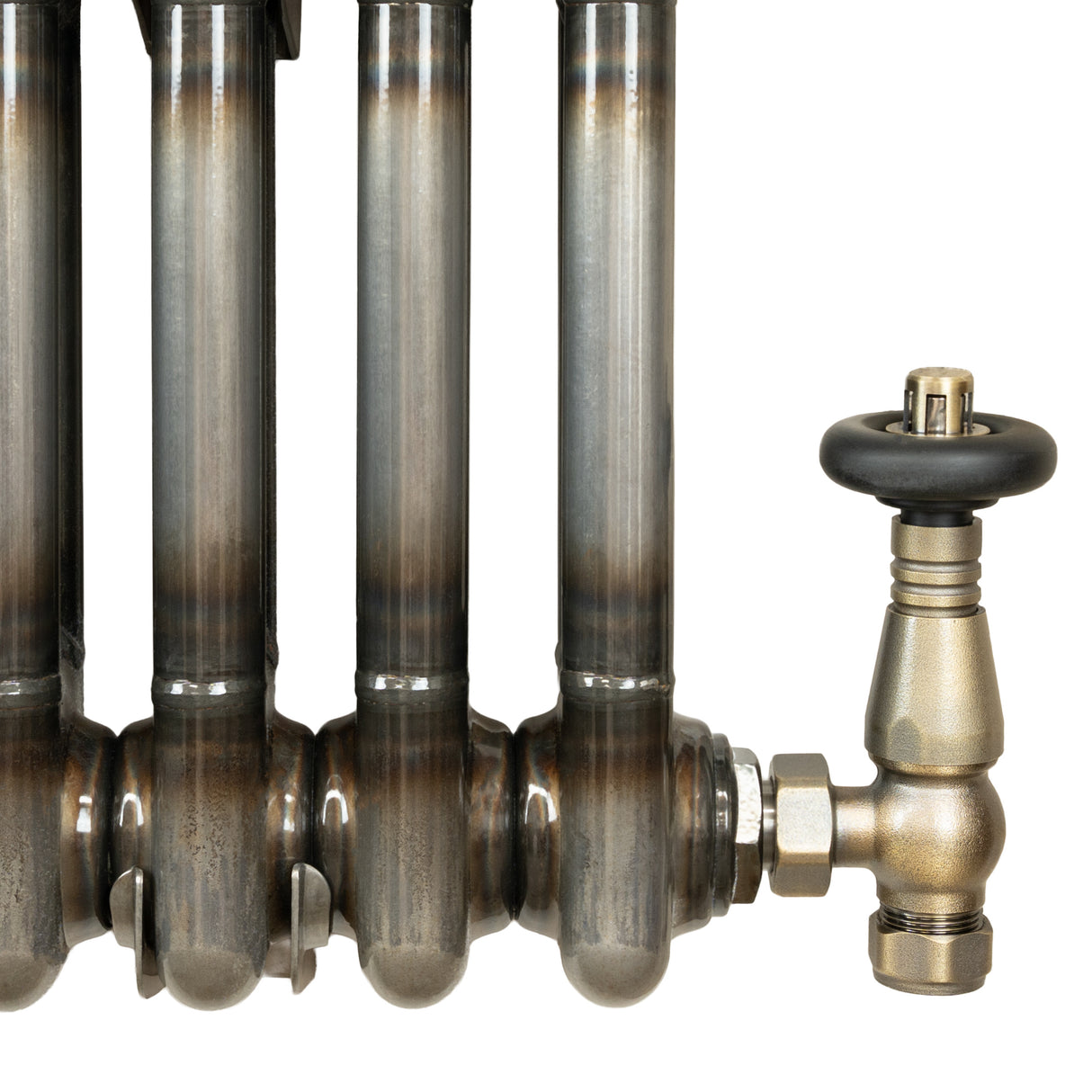 Radiateur Traditionnel à 2 Colonnes & Vannes - 1800 x 380 mm - Métal Brut