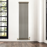 Radiateur Traditionnel à 2 Colonnes & Vannes - 1800 x 470 mm - Métal Brut