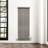 Radiateur Traditionnel à 2 Colonnes & Vannes - 1800 x 560 mm - Métal Brut