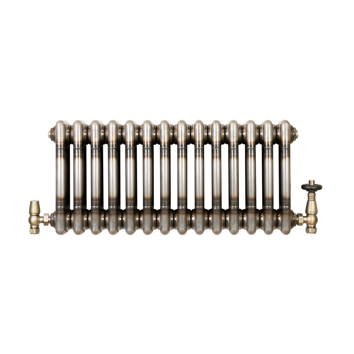 Radiateur Traditionnel à 3 Colonnes & Vannes - 300 x 650 mm - Métal Brut