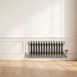 Radiateur Traditionnel à 3 Colonnes & Vannes - 300 x 650 mm - Métal Brut
