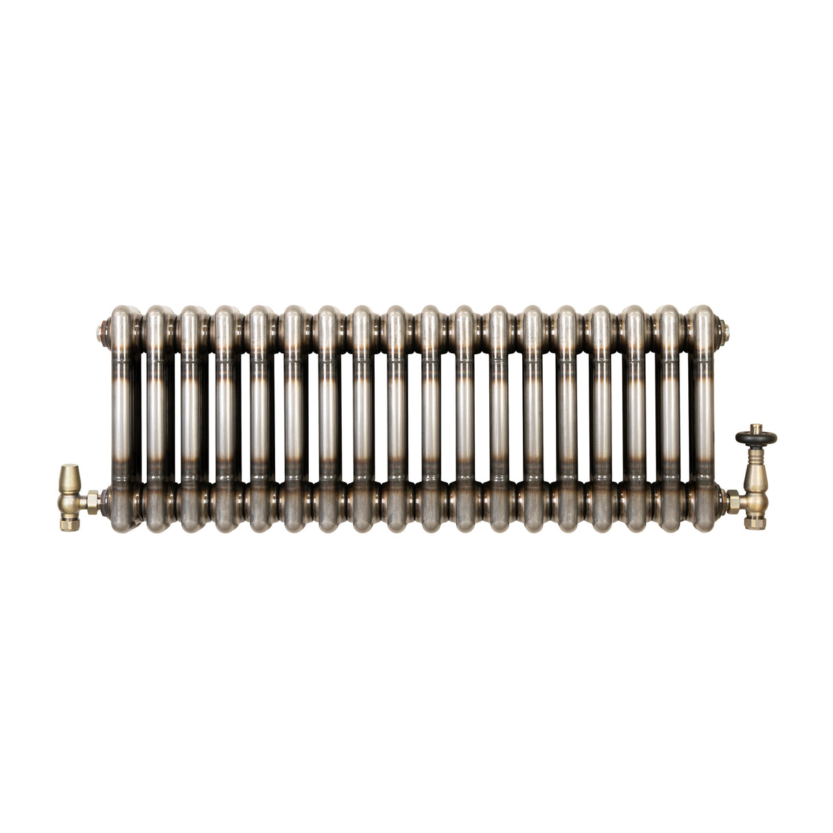 Radiateur Traditionnel à 3 Colonnes & Vannes - 300 x 830 mm - Métal Brut