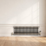 Radiateur Traditionnel à 3 Colonnes & Vannes - 300 x 830 mm - Métal Brut